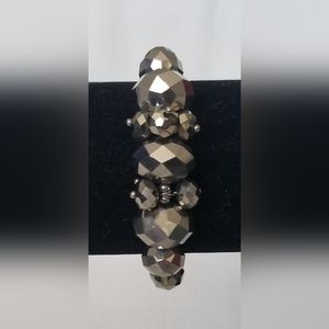 Vintage Hematite Metallic Stretch Bracelet